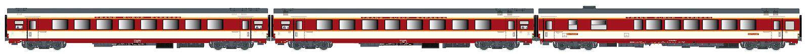 LS Models LS40085DC - H0 - 3-tlg. Set Personenwagen Etendard, SNCF, Ep. IV - Set 2